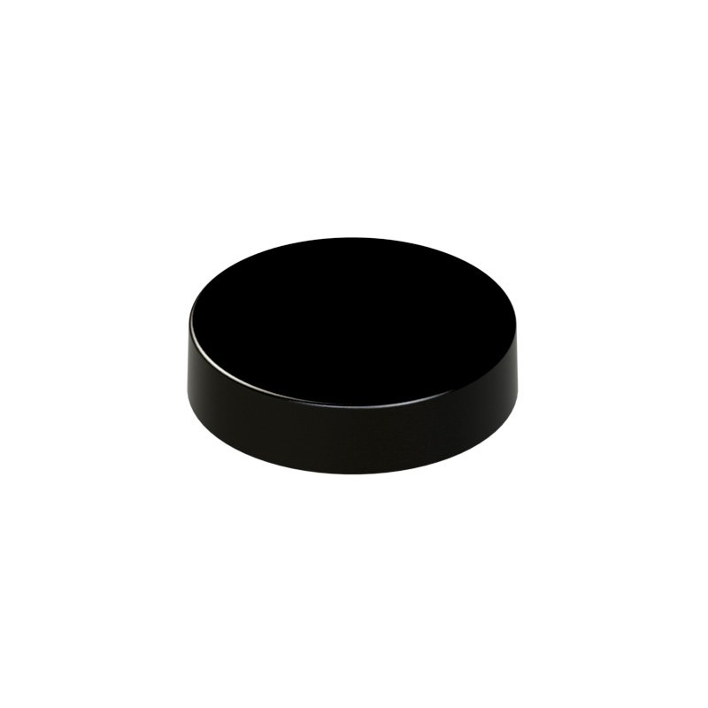 48/400 PETG BLACK MATT PLAIN LID WADDED (1.0mm)