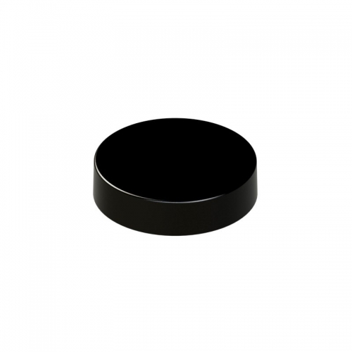 48/400 PETG BLACK MATT PLAIN LID WADDED (1.0mm)